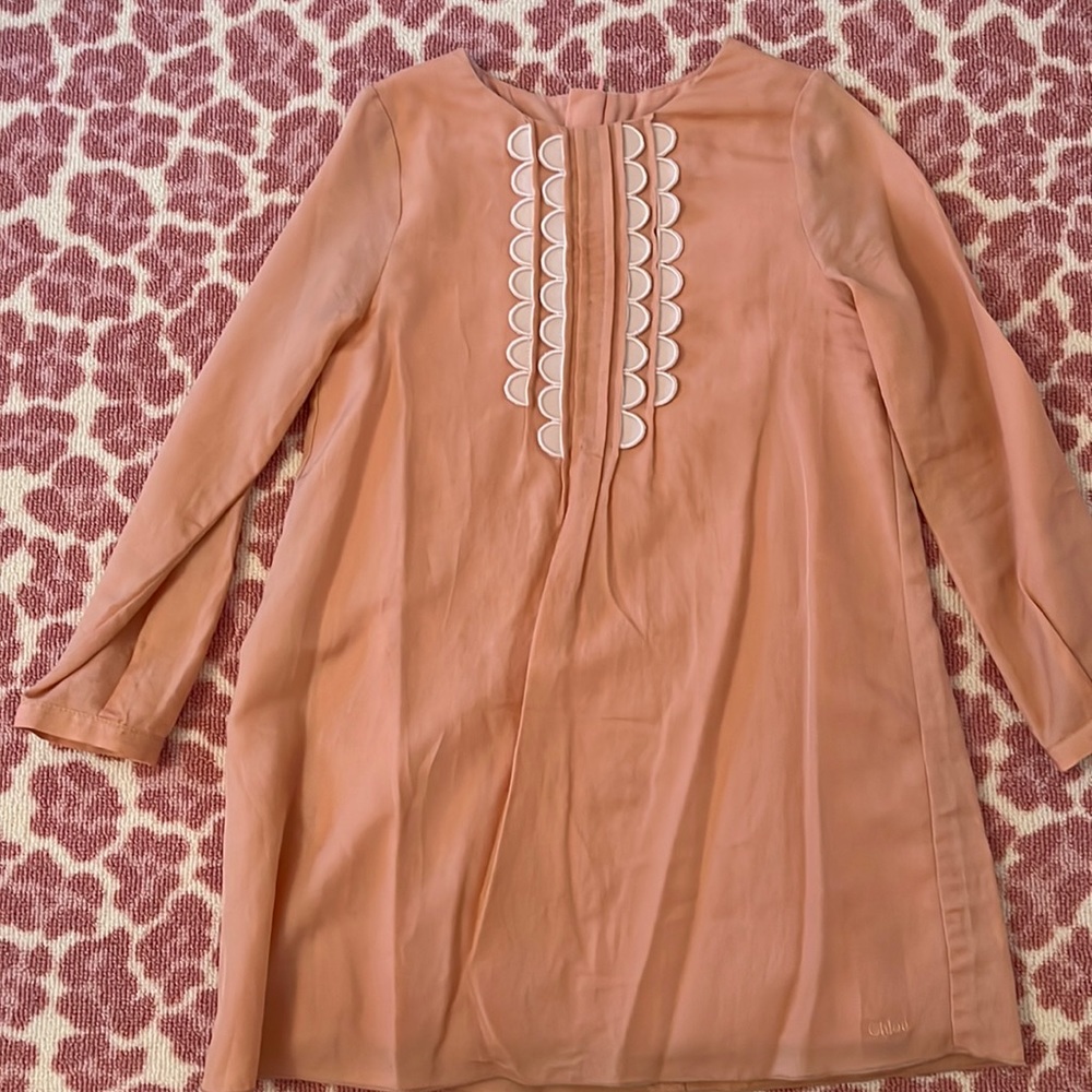 Peach and white Chloe dress